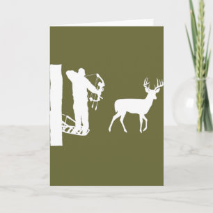 Carte Bowhunter dans le Treestand Shooting Deer