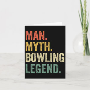 Carte Bowler Funny Man Myth Bowling Team Legend Vintage