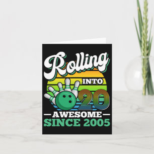 Carte Bowling Anniversaire de la fête de rouler dans 20 
