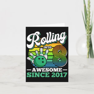 Carte Bowling Anniversaire Fête Rolling En 8 Ans Garçon