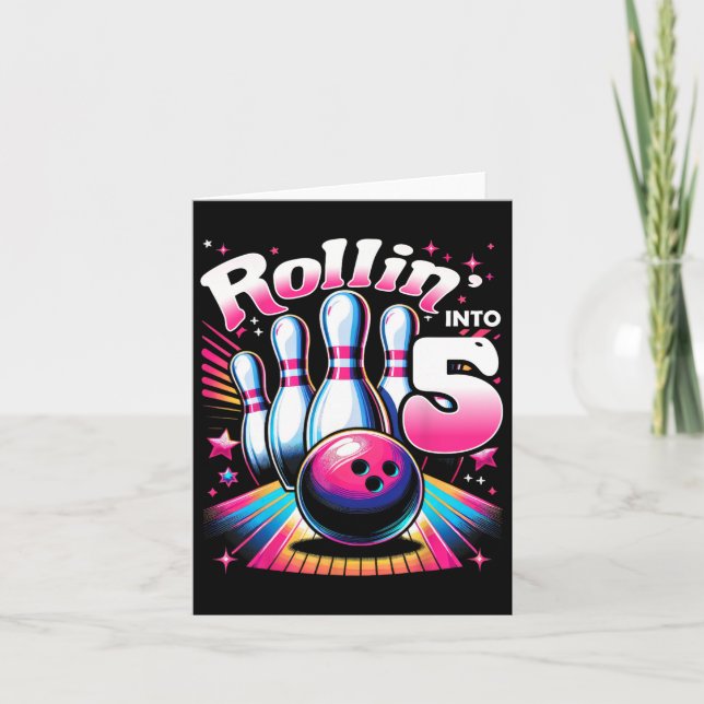 Carte Bowling Anniversaire Rollin En 5 Partie 5e Anniver (Devant)