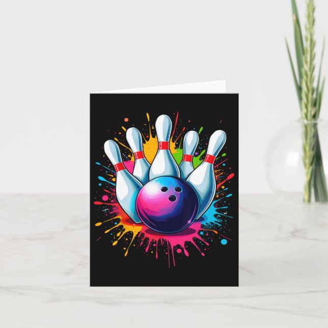 Carte Bowling Art coloré (Devant)