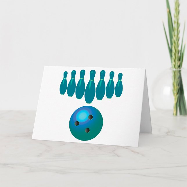 Carte Bowling Ball et Pins Sports amusants (Créateur téléchargé)