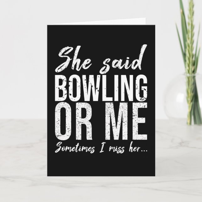 Carte Bowling drôle idée cadeau sport (Devant)