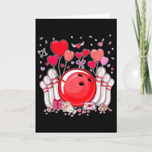 Carte Bowling Mignon Ll Saint-Valentin Cœur Amoureux Jou (Devant)