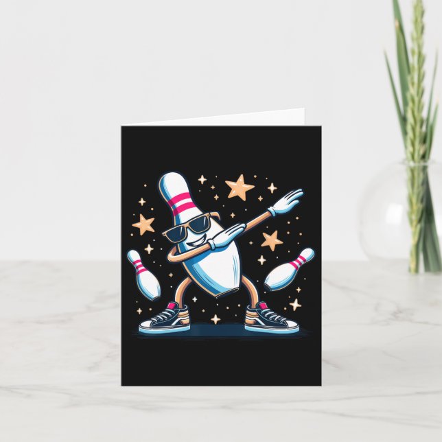 Carte Bowling Pin Dabbing Sungles Bowler Player Kids Boy (Devant)