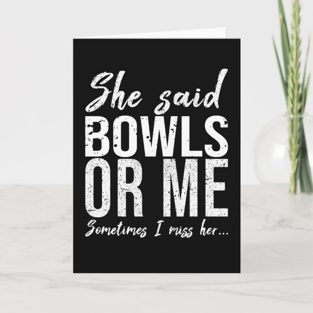 Carte Bowls drôle de sport idée cadeau (Devant)