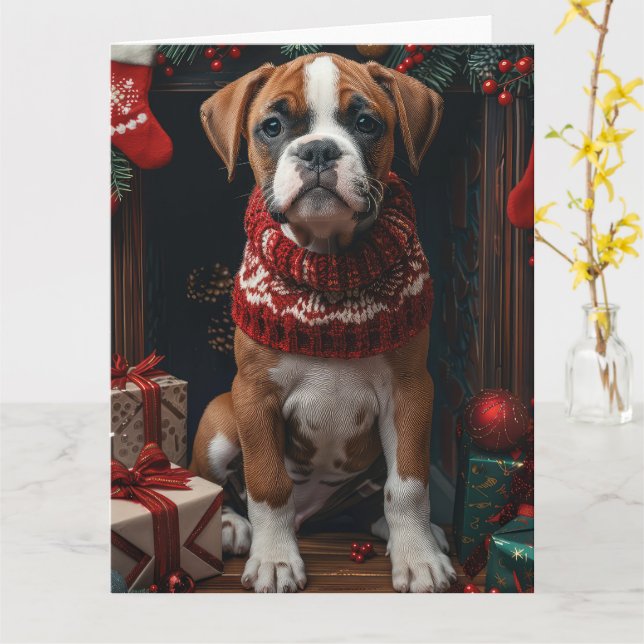 Carte Boxe avec les cadeaux de Noël Foyer (Fleur jaune)