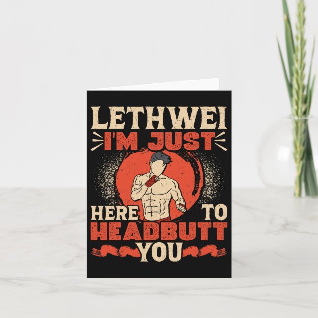 Carte Boxe Birmane Headbutt Lethwei Art De Formation De  (Devant)