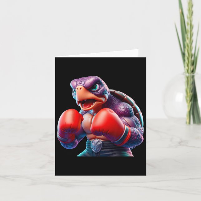 Carte Boxe Tortoise Boxer Kickboxer Mixed martial art Fi (Devant)