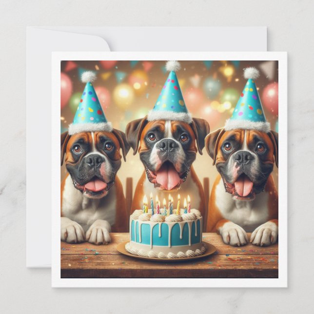 Carte Boxer, Carte Boxer, Fête de Chien (Devant)