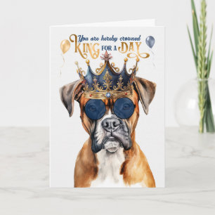 Carte Boxer Chien King pour une journée d'anniversaire d