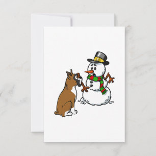 Carte Boxer Dog Snowman