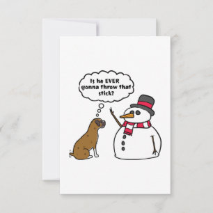 Carte Boxer Dog Snowman