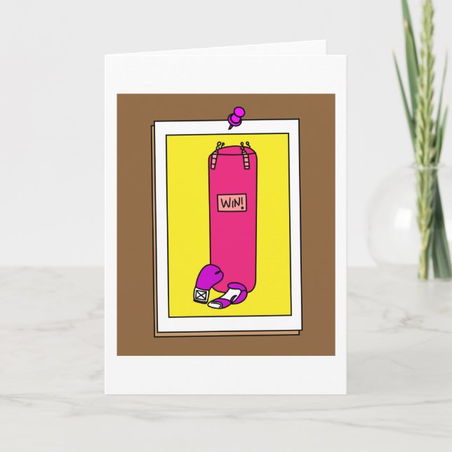 Carte Boxer Femme Boxer Retro Boxing Gants (Devant)