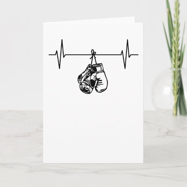 Carte Boxer Gants de boîte à coeur (Devant)