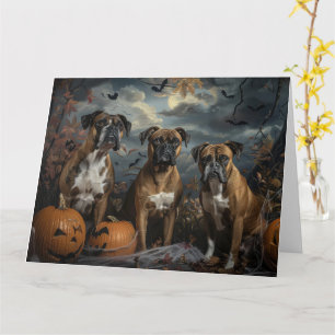 Carte Boxer Halloween Night Doggy Délice