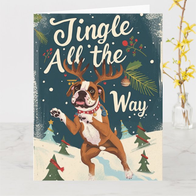 Carte Boxer Jingle Jusqu'À Noël (Fleur jaune)