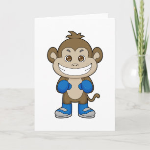 Carte Boxeur de boxe de singe Gants de boxe