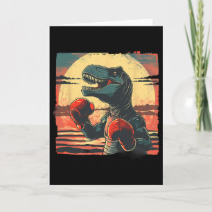 Carte Boxeur Dinosaure Boxe Dino Kickboxing T-rex Boxeur