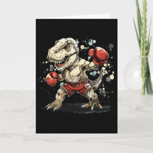 Carte Boxeur Dinosaure Boxeur T-rex Kickboxing Dino Boxe