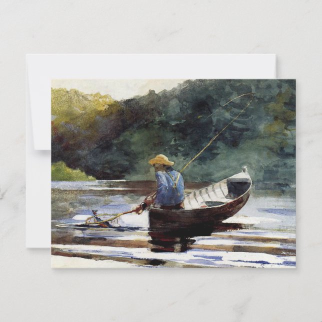 Carte Boy Fishing, art de Winslow Homer (Devant)