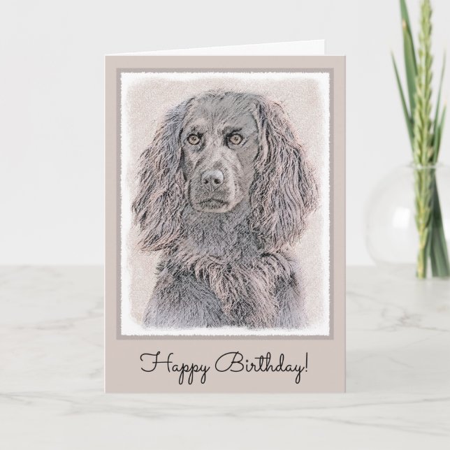 Carte Boykin Spaniel Paining - Cute Original Dog Art (Devant)