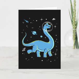 Carte Brachiosaurus Bleu Dinos Dans L'Espace