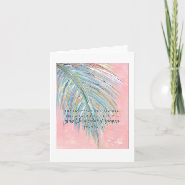 Carte Branche de palme colorée (Devant)