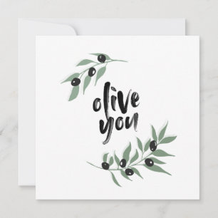 Carte Branche d'olive wave olivier vous   Je t'aime cart