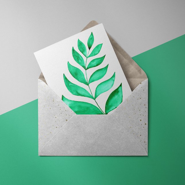 Carte Branches d'aquarelle simples - vert (Créateur téléchargé)