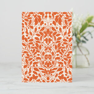 Carte Branches et feuilles de chêne, motif damassé dans 