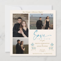 Branches Mariage Tendance Bleu Enregistrer Date 3