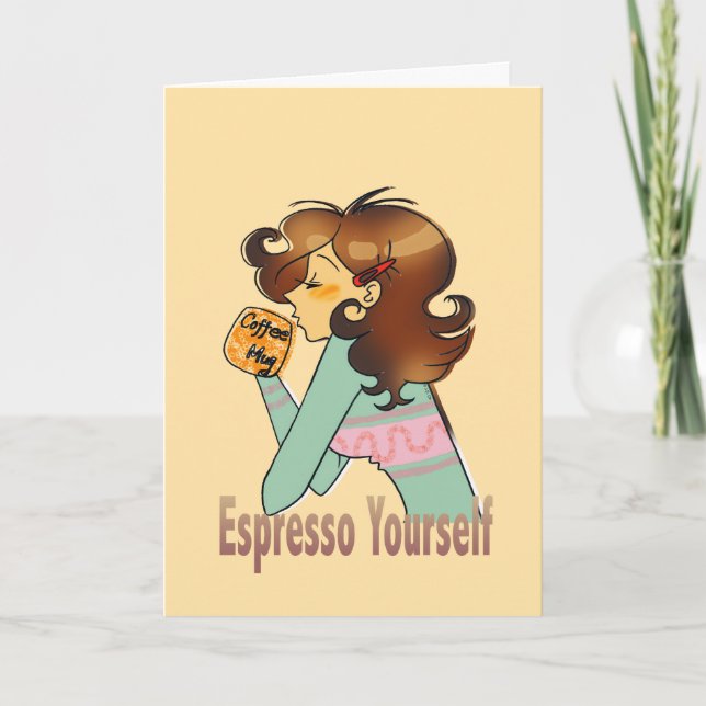 Carte Brassé avec Joy Anniversaire Coffee Art (Devant)