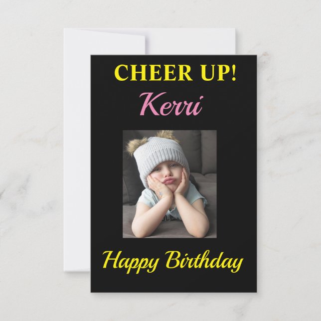Carte Bravo ! Funny Grumpy Girl Anniversaire Sourire bri (Devant)