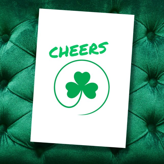 Carte Bravo Shamrock Clover Élégant tout fin blanc (Créateur téléchargé)