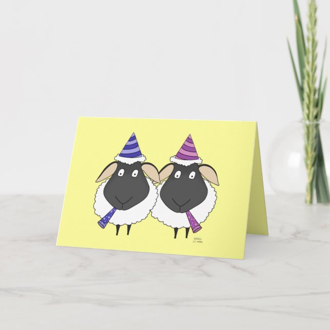 Carte Brebis du joyeux anniversaire deux ! (Devant)