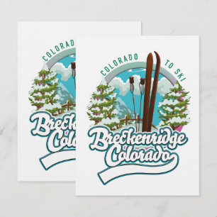 Carte Breckenridge, Colorado logo Vintage de ski