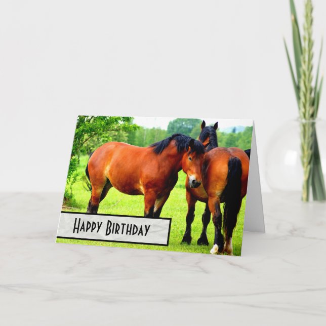 Carte Bred Bred Bred Cheval de la baie polonais Joyeux a (Devant)