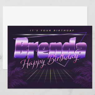 Carte Brenda Nom Prénom lila retro