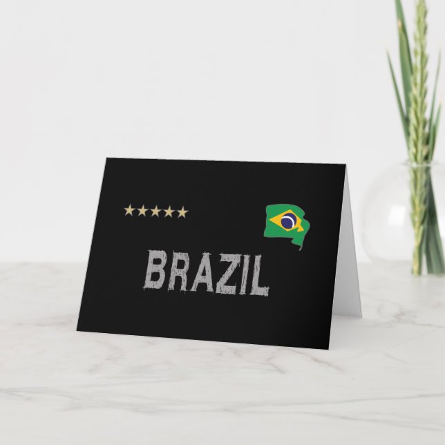 Carte Brésil Fan Football Fan Chemise Coeur (Devant)