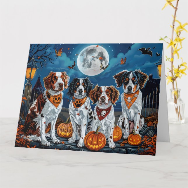 Carte Bretagne Espagne Halloween Éffrayant (Fleur jaune)
