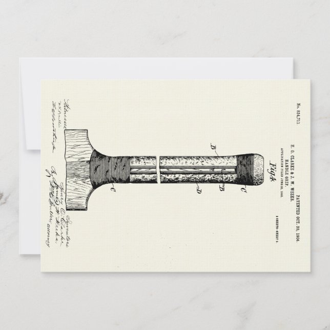 CARTE BREVET DE MACHINE À COUCHER - CIRCA 1906 (Devant)