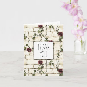 Carte Brick Wall Roses rouges Merci floral