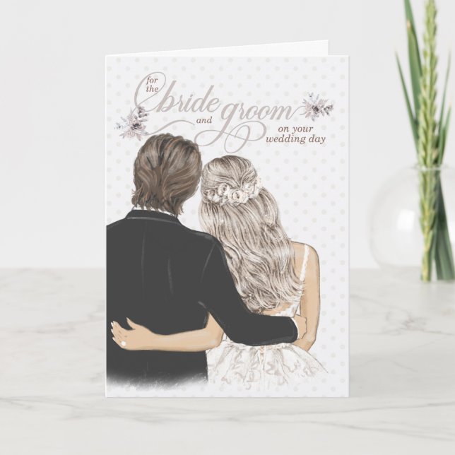 Carte Bride and Groom Taupe Wedding Congratulations (Devant)
