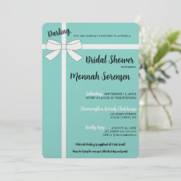 Carte BRIDE Classy & Fabuleux Celebration Shower Party