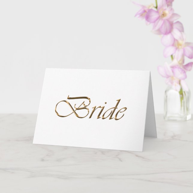 Carte Bride écriture or blanc calligraphie élégante chic (Orchidée)