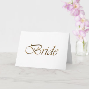 Carte Bride écriture or blanc calligraphie élégante chic