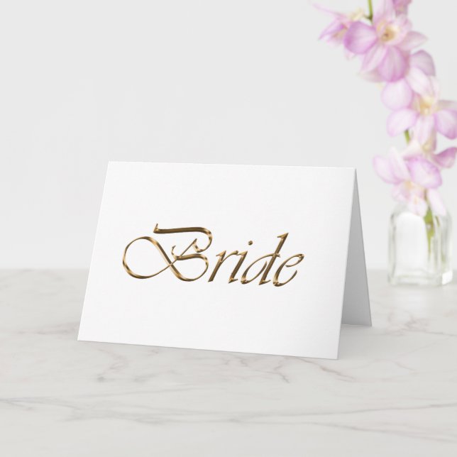 Carte Bride Elegant script or chic table blanche (Orchidée)