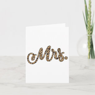 Carte Bride Groom Mme l'Empreinte de léopard Mariage Mat